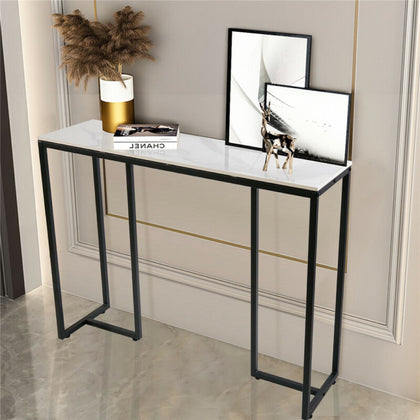 Marble Console Table Large Side End Table Entry Hall Table Open Storage Shelf UK