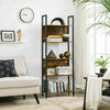 Industrial Tall Bookcase Rustic kitchen Shelving Cabinet Vintage Metal Bookshelf