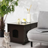 Wooden Cat Litter Box Enclosure Kitty Washroom Toilet Storage Cabinet W/ Window