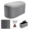 Oval Ottoman Stool Bench Storage Box Pouffe Seat Blanket Bedding Toy Chest Chair