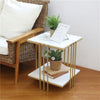 Stylish Square Marble Side Table Compact Sofa Snack Coffee Table Nightstand