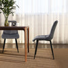 2pcs Velvet Soft Padded Seat Back Dining Chairs Set Lint Fabric Metal Legs Chair