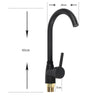 Modern Kitchen Sink Mono Mixer Tap Black Single Lever Swivel Spout Water UK