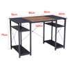 Industrial Computer Desk with Storage Shelves Home Office Study Work PC Table