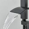 Black Waterfall Freestanding Bath Tub Mixer Taps Hand Shower Bathroom Taps Set