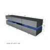 177CM Large TV Unit Stand Cabinet High Gloss Drawers Matt Body LED Lights UK