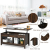 110cm Modern Lift Up Top Coffee Table Desk W/ Hidden Storage & Divided Shelf