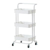3 Tiers Kitchen Trolley Cart Slim Rolling Storage Rack Tray Shelf Rolling Wheels