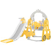 4 in 1 Kids Slide Toddler Slide Climber & Swing Set with Basketball Hoop NS