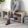 Shoe Bench Shoe Storage Bench with Seat and Open Shelf Wooden for Hallway Gray