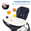 4 in 1 Rolling Baby Highchair Infant Toddler Reclining Sleeping Chair W/ Storage