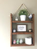 Rustic Hanging Ladder Shelf With Rope - Medium Oak