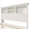 Wooden Storage Bed Frame with Bookcase Shelves Underbed Drawer QR