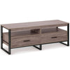 TV Unit Cabinet Stand Dark Wood Effect w/ Storage Drawers & Shelves | VonHaus