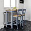 3 Piece Pine Wood High Dining Table Set & 2 Stools Chairs Seat Kitchen Furniture