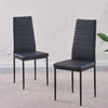 2x Black Faux Leather Dining Chairs&Round Tempered Glass Black Legs Dining Table