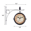 Classic Garden Double Sided Wall Clock Mounted Bracket f Porch Lobby Living Room