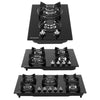 Built In 2/4/5 Burner Black Glass On Gas Wok Burner Hob With Cast Iron Pan Stand