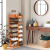 7 Tier Double Row Wooden Shoe Rack Storage Organisers Cabinet Footwear Organizer