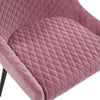 2* Pink Velvet Dining Chairs Diamond Seat Padded Kitchen Dining room Chairs