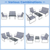 4PCS Garden Patio Table and Chair Set Outdoor Conversation Furniture Metal Frame