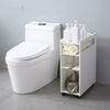 White Bathroom Storage Cabinet Narrow Cabinet Shelf Cupboard Unit Free Standing