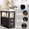 2 Drawers Narrow Side End Table Corner Storage Nightstand Compact Display Shelf