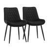Set of 2 Dining Chairs Velvet Padded Seat Metal Leg Kitchen Chairs Multicolor