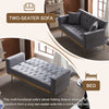 Recliner Small Sofa Bed Loveseat Sofa Couch Metal Legs w/ Adjustable Armrest QU