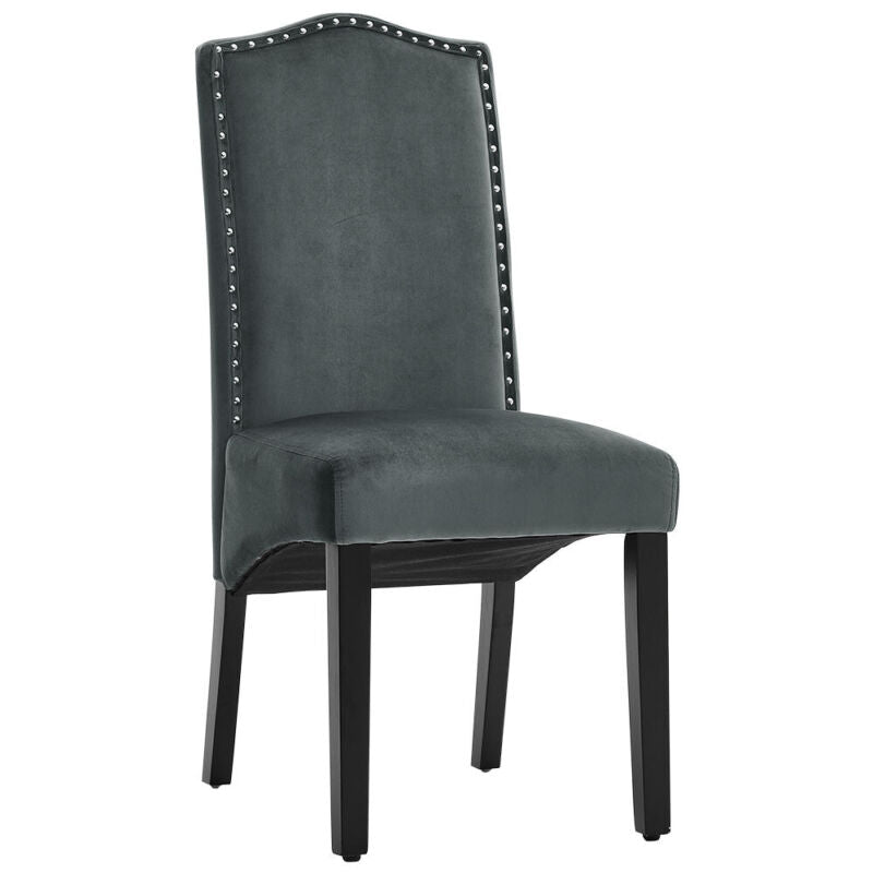 2/4x Grey Dining Chairs Kitchen Seat High Back Velvet Upholstered Knocker Back