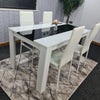 Dining Table Set and 6 4 black white Leather chairs kitchen table set of 4 or 6