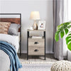Nightstand Side Table with2 Drawers, Rustic Wooden End Table for Living Room