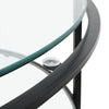 Modern Glass Coffee Table Round Side Table w/ Metal Frame for Home LivingRoom UK