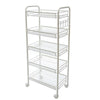 5 Tiers Metal Kitchen Trolley Cart Salon Beauty SPA Storage Shelf Rolling Wheels