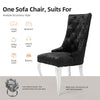 Luxury Velvet Lion Head Knocker Buttoned High Back Dining Chairs with Metal Legs