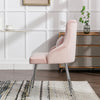 Modern Dining Chair Upholstered Armchair Velvet Restaurant Office Chair Pink QA