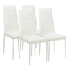 Glass Dining Table Set with 4 Faux Leather Chairs Seat Kitchen Furniture