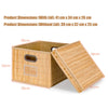 2 PCS Bamboo Woven Hamper Folding Bamboo Square Storage Bin Basket Organizer
