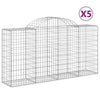 Arched Gabion Baskets 5 pcs 200x50x100/120 Galvanised V2J6