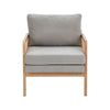 Stylish Modern Rattan Armchair Living Room Accent Chair Wooden Frame Single Sofa