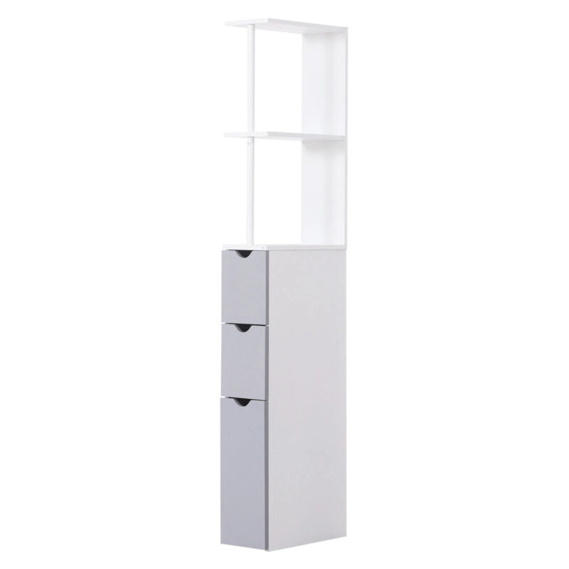Compact Draws Slim White Bathroom Storage Cabinet Tall Narrow Wooden Compact Drawers ...