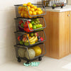 Large Stackable Metal Wire Basket Trolley Rack Kitchen Fruit Vegetable Storages