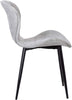 2/4x Dining Chairs Light Grey Fabric Upholstered Seat with Black Legs Home