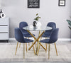 2/4/6pcs Faux Leather Velvet Fabric Dining Chairs Metal Chromed Legs Dining Room