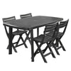 Large Collapsible Table With Folding Chairs Outdoor Garden Patio Furniture Set