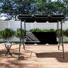 Patio Metal Swing Chairs Outdoor Hammock 3 Seater Canopy Garden Bench Sunshade