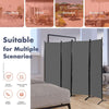 4-Panel Room Divider 173cm Folding Privacy Screen Portable Fiber Wall Divider