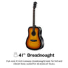 🔥Donner 41 inch Maghony Acoustic Guitar 4/4 Dreadnought Guitars +String Gig Bag