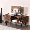42'' Large TV Stand Industrial Home Entertainment Unit Shelves W/ Side Cabinet