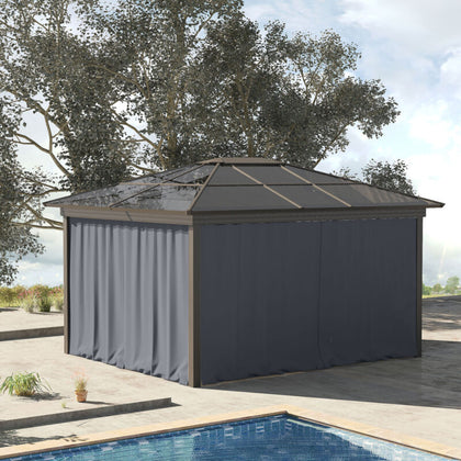 Outdoor Privacy Curtain 4-Panel Sidewalls for 3 x 3 (M) GazebosGrey